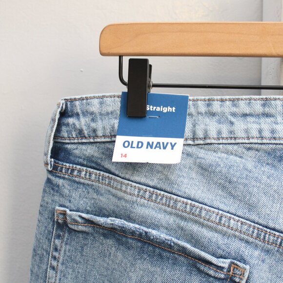 Old Navy High-Waisted OG Straight Ankle Jeans Light Blue Wash Size 14 NWT - Picture 5 of 13